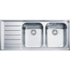 NEX 621 1160x510mm  3 1/2   avec soupape et siphon  egouttoir a gauche  acier inoxydable brosse  avec trou pour batterie  trop-plein