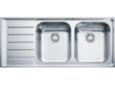 NEX 621 1160x510mm  3 1/2   avec soupape et siphon  egouttoir a gauche  acier inoxydable brosse  avec trou pour batterie  trop-plein