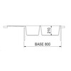 Plados Elegance AM11620 - A encastrer - 1160 x 500 mm - 2 cuves - reversible - Nanostone Milk White