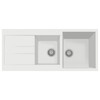 Plados Elegance AM11620 - A encastrer - 1160 x 500 mm - 2 cuves - reversible - Nanostone Milk White