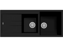 Plados Elegance AM11620 - Inbouw - 1160 x 500mm - 2 bakken - omkeerbaar br/  Nanostone Deep Black