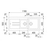 Plados Elegance AM11620 - A encastrer - 1160 x 500 mm - 2 cuves - reversible