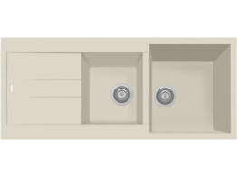 Plados Elegance AM11620 - Inbouw - 1160 x 500mm - 2 bakken - omkeerbaar br/  Ultragranit Jasmine