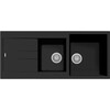 Plados Elegance AM11620 - Inbouw - 1160 x 500mm - 2 bakken - omkeerbaar br/  Ultragranit Nero Matt