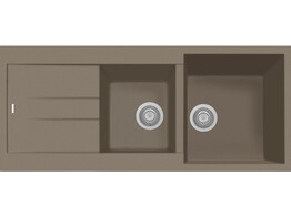 Plados Elegance AM11620 - Inbouw - 1160 x 500mm - 2 bakken - omkeerbaar br/  Ultragranit Tartufo