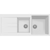 Plados Elegance AM11620 - Inbouw - 1160 x 500mm - 2 bakken - omkeerbaar br/  Ultragranit Bianco