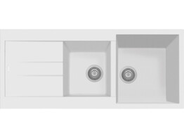 Plados Elegance AM11620 - Inbouw - 1160 x 500mm - 2 bakken - omkeerbaar br/  Ultragranit Bianco