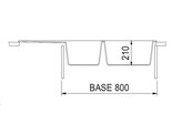 Plados Elegance AM11620 - A encastrer - 1160 x 500 mm - 2 cuves - reversible - Nanostone Milk White