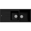 Plados Elegance AM11620 - A encastrer - 1160 x 500 mm - 2 cuves - reversible - Nanostone Milk White