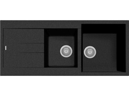 Plados Elegance AM11620 - Inbouw - 1160 x 500mm - 2 bakken - omkeerbaar br/  Ultrametal Nero