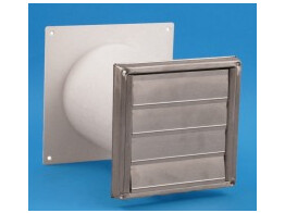 240118 - Lanesto - Designluchtrooster vierkant doorsnede 125 mm met muurdoorvoer