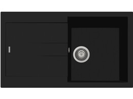 Plados Elegance AM8610 - Inbouw - 860 x 500mm - 1 bak - omkeerbaar br/  Nanostone Deep Black
