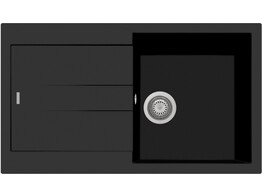Plados Elegance AM8610 - Inbouw - 860 x 500mm - 1 bak - omkeerbaar br/  Ultragranit Nero Matt