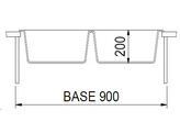 Plados Elegance AM8620 - Inbouw - 860 x 500 - 2 bakken - met kraanwerkbank br/  Ultragranit Nero Matt