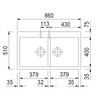 Plados Elegance AM8620 - Inbouw - 860 x 500 - 2 bakken - met kraanwerkbank br/  Ultragranit Nero Matt