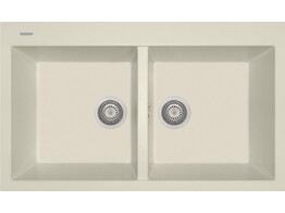 Plados Elegance AM8620 - Inbouw - 860 x 500 - 2 bakken - met kraanwerkbank br/  Ultragranit Jasmine