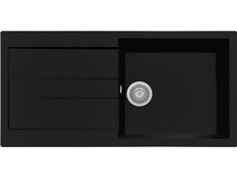 Plados Elegance AM9910 - Inbouw - 990 x 500mm - 1 bak - omkeerbaar br/  Nanostone Deep Black
