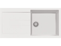 Plados Elegance AM9910 - Inbouw - 990 x 500mm - 1 bak - omkeerbaar br/  Nanostone Milk White