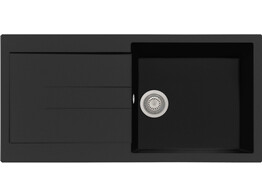 Plados Elegance AM9910 - Inbouw - 990 x 500mm - 1 bak - omkeerbaar br/  Ultragranit Nero Matt