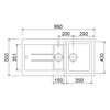 Plados Elegance AM9915 - Inbouw - 990 x 500mm - 1 1/2 bakken - omkeerbaar br/  Ultragranit Jasmine