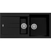 Plados Elegance AM9915 - Inbouw - 990 x 500mm - 1 1/2 bakken - omkeerbaar br/  Nanostone Deep Black
