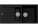 Plados Elegance AM9915 - Inbouw - 990 x 500mm - 1 1/2 bakken - omkeerbaar br/  Nanostone Deep Black