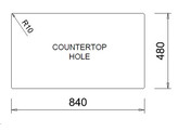 Plados Lux LX8410 - Inbouw - 860 x 510mm - 1 bak - met kraanwerkbank