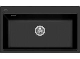 Plados Lux LX8410 - Inbouw - 860 x 510mm - 1 bak - met kraanwerkbank br/  Ultragranit Nero Matt