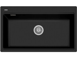 Plados Lux LX8410 - Inbouw - 860 x 510mm - 1 bak - met kraanwerkbank br/  Nanostone Deep Black
