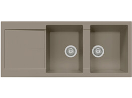 Plados Infinity NF11620 - Inbouw - 1160 x 500mm - 2 bakken - omkeerbaar br/  Ultragranit Tartufo