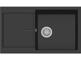 Plados Infinity NF8610 - Inbouw - 860 x 500mm - 1 bak - omkeerbaar br/  Ultragranit Nero Matt