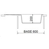 Plados Infinity NF8610 - Inbouw - 860 x 500mm - 1 bak - omkeerbaar br/  Ultragranit Nero Matt
