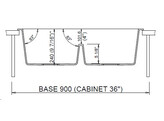 Plados One ON8420 - Inbouw - 838 x 560mm -2 bakken - met kraanwerkbank