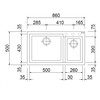Plados One ON8620 - Inbouw - 860 x 500mm -2 bakken - met kraanwerkbank