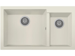Plados One ON8620 - Inbouw - 860 x 500mm -2 bakken - met kraanwerkbank br/  Ultragranit Jasmine