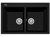 Plados One ON7920 - Inbouw - 790 x 500mm -2 bakken - met kraanwerkbank br/  Nanostone Milk White