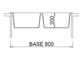 Plados One ON7920 - Inbouw - 790 x 500mm -2 bakken - met kraanwerkbank br/  Nanostone Milk White
