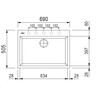 Plados One ON6910 - Inbouw - 690 x 500mm -1 bak - met kraanwerkbank