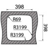 310303 - Lanesto Granada - Onderbouw - 400x400mm - RVS - R70
