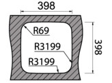 310303 - Lanesto Granada - Onderbouw - 400x400mm - RVS - R70