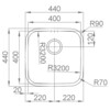 310303 - Lanesto Granada - Onderbouw - 400x400mm - RVS - R70