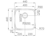 310303 - Lanesto Granada - Onderbouw - 400x400mm - RVS - R70