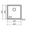 311025 - Lanesto Bilbao - Vlak- en onderbouw - 440x440mm RVS radius R10 gelast
