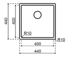311025 - Lanesto Bilbao - Vlak- en onderbouw - 440x440mm RVS radius R10 gelast