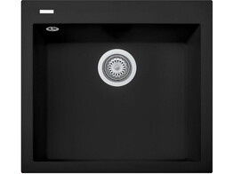 Plados One ON5610 - Inbouw - 560 x 500mm -1 bak - met kraanwerkbank br/  Nanostone Deep Black