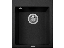 Plados One ON4110 - Inbouw - 410 x 500mm -1 bak - met kraanwerkbank br/  Ultrametal Nero