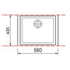 Plados One ON5610ST - Onderbouw - 560 x 435mm -1 bak br/  Ultragranit Tartufo