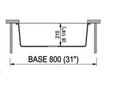 Plados One ON6910ST - Onderbouw - 690 x 443mm -1 bak br/  Ultragranit Jasmine