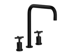 251008 - Mitigeur de cuisine- Veneto coude - Bec orientable - Gun Metal - 3 trous