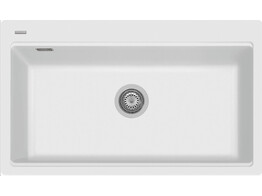 Plados Lux LX8410 - Inbouw - 860 x 510mm - 1 bak - met kraanwerkbank br/  Nanostone Milk White